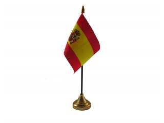 Beispiel von Tischfahne Spanien mit Fuss
